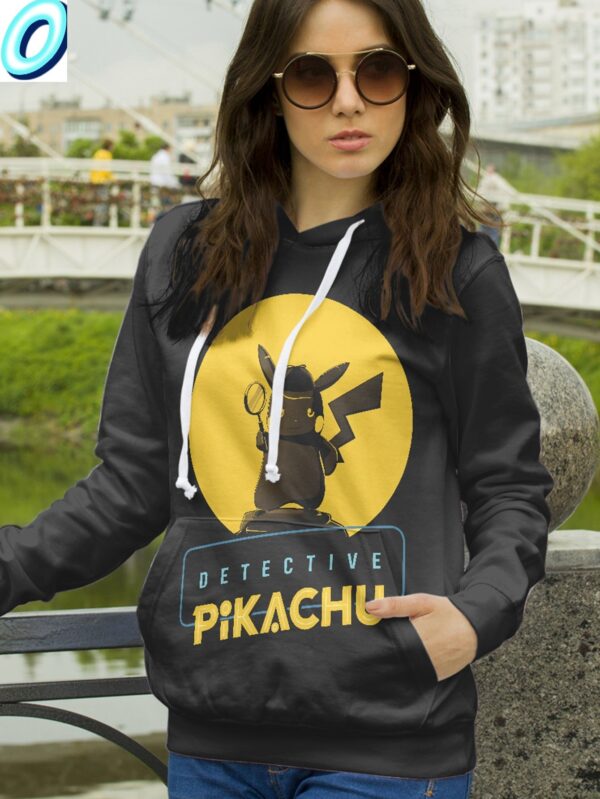 Detective Pikachu Silhouette Unisex Pullover Hoodie 3